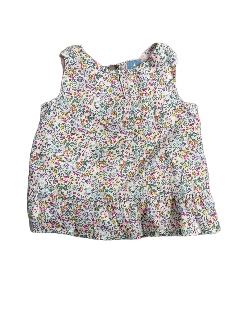 GAP Baby Floral Ruffle Tank Top - Cream with Multicolor Flowers